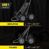 Hawk Crawler Multi-Use Folding Cart, Deer Hunting Fishing Cart w/ 500 Lb Capacity for Hauling Game, Bait, Hunting Gear, & Wood, Flat Dark Earth Gray view 3
