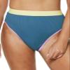 Jessica Simpson Women's Chop & Change High-Waisted Bikini Bottoms (Navy/Sol, Large) view 1