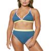 Jessica Simpson Women's Chop & Change High-Waisted Bikini Bottoms (Navy/Sol, Large) view 3