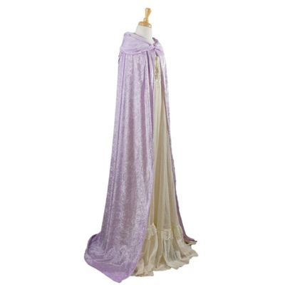 Light Purple Lavender Crushed Velvet Full Length Hooded Cape - Baby, Toddler, Kids, Teen, Adult, and Plus Sizes Available (Adult Small)