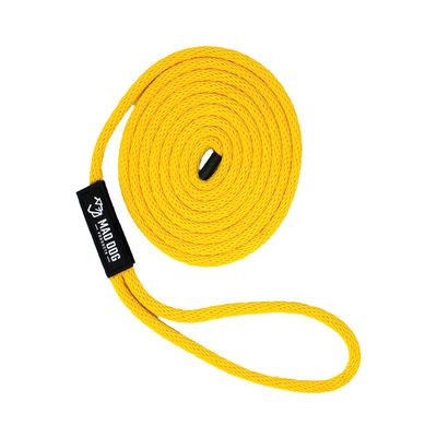 1/2" x 30' Yellow Solid Braid Nylon Dock Line - Made in USA