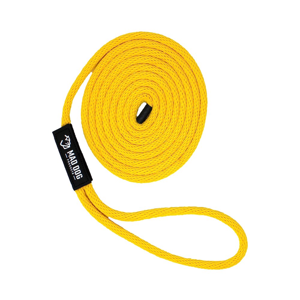 1/2" x 30' Yellow Solid Braid Nylon Dock Line - Made in USA