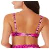 California Waves Women Juniors' Topaz Tiger Underwire Bralette Bikini Top (Pink Print, X-Small) view 2