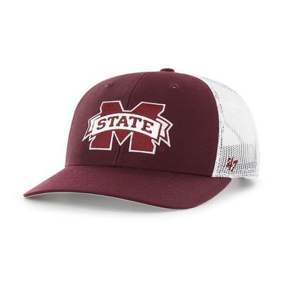 47 Mississippi State Bulldogs Hat Mens Womens Adjustable Trucker Cap, Dark Maroon