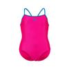 ARENA Feel Girls' Youth Light Drop Back Solid Swimsuit Waterfeel Comfortable One Piece Suit Pool or Beach, US Size 3T/18, Freak Rose/Turquoise view 1