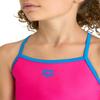 ARENA Feel Girls' Youth Light Drop Back Solid Swimsuit Waterfeel Comfortable One Piece Suit Pool or Beach, US Size 3T/18, Freak Rose/Turquoise view 2
