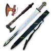 Ragnar Lothbrok Sword & Axe Vikings Sword of Kings/Ragnar Sword with axe Bjorn Ironside Sword Medieval Fancy Sword of Viking The Symbol of Kingship - Sword & Axe for Gift With Additional Viking lover view 1