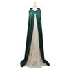 Hunter Emerald Green Crushed Velvet Full Length Hooded Cape - Baby, Toddler, Kids, Teen, Adult, and Plus Sizes Available (Baby 6-24 months) view 2