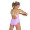 ARENA Feel Girls' Youth Light Drop Back Solid Swimsuit Waterfeel Comfortable One Piece Suit Pool or Beach, US Size 2T/16, Lilac/Soft Green view 2