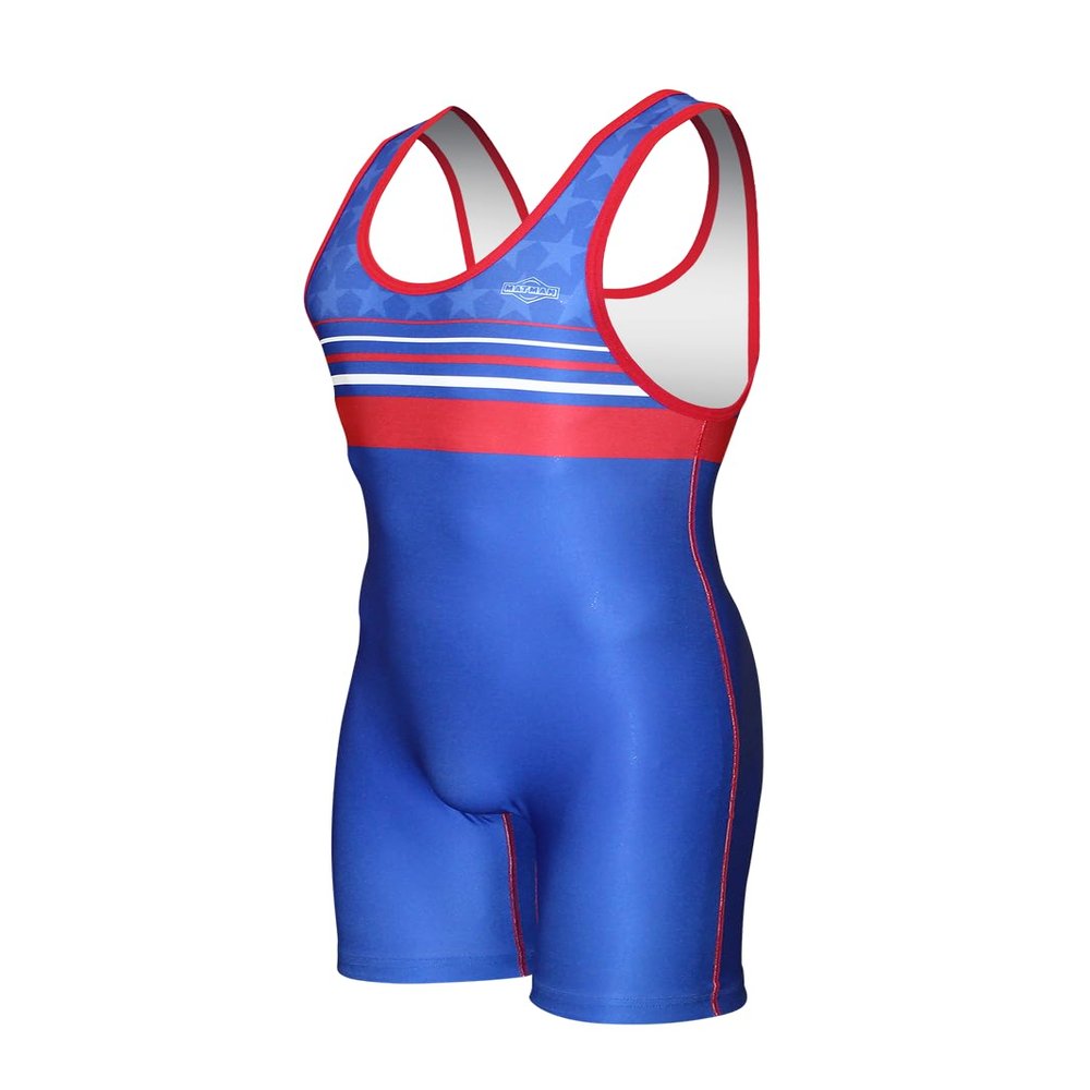 Matman USA The U.S.A. Stripes Men's Wrestling Singlet (Multicolor, Small)