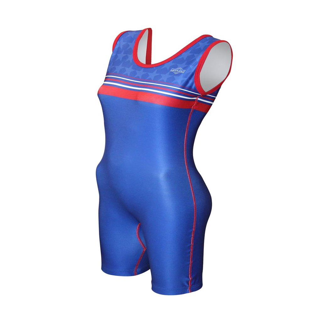 Matman USA The U.S.A. Stripes Women's Wrestling Singlet (Multicolor, Medium)