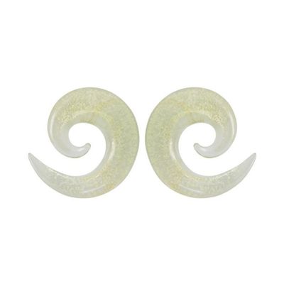 Glass Ear Tapers Spiral Taper Plugs Earrings 10mm - 00G Glow in The Dark Spiral Ear Gauges Plug Hanging Taper Stretchers Expander Piercing Jewelry