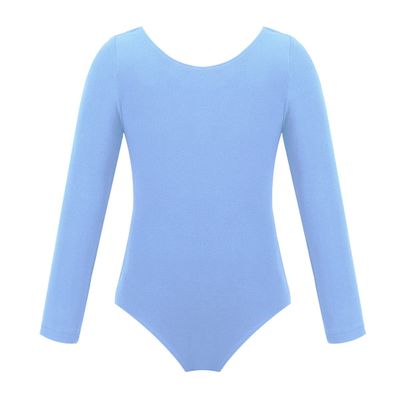 YOOJOO Girls' Team Basic Long Sleeve Leotard Gymnastics Ballet Dance Bodysuits for Toddler Kids Blue 3 Years