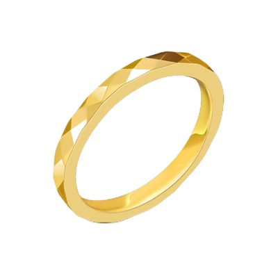 Gold Wedding Bands, His Wedding Ring Stainless Steel Minimalist Multifaceted 3.5mm Mens Ring Size 4 Cool Vintage Jewelry