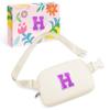 COSHAYSOO Initial Letter Fanny Pack for Girls Personalized Christmas Birthday Gifts for 6 7 8 9 10 11 12 Year Old Teen Girl, Girly Fashion Crossbody Purse Belt Bag Preteen Tween Trendy Stuff Ivory H view 1