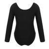 YOOJOO Girls' Team Basic Long Sleeve Leotard Gymnastics Ballet Dance Bodysuits for Toddler Kids Black 4 Years view 2