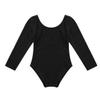 YOOJOO Girls' Team Basic Long Sleeve Leotard Gymnastics Ballet Dance Bodysuits for Toddler Kids Black 4 Years view 3