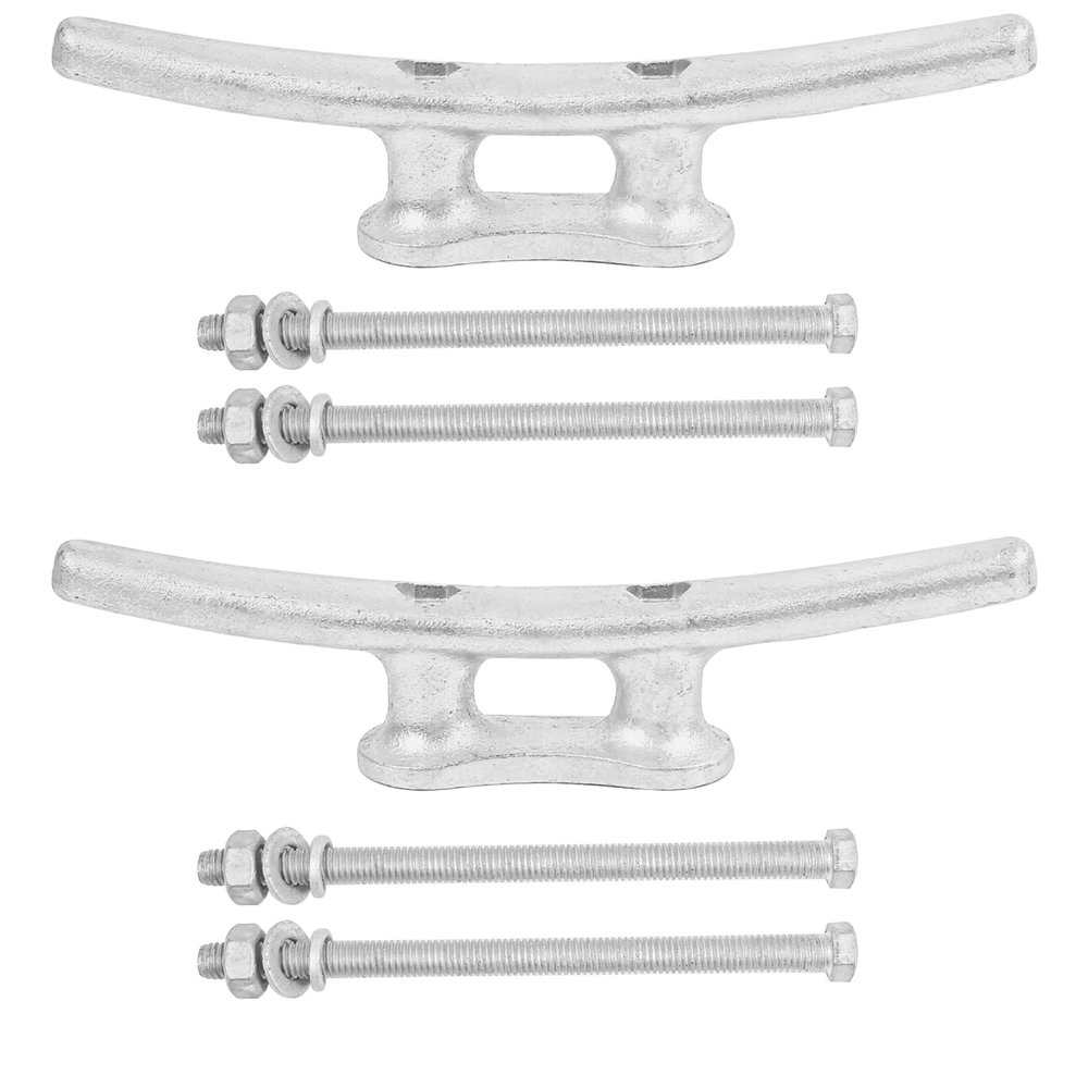 Dock Cleats 10 inch With Bolts,Hot Dipped Galvanized Cast Iron Boat Cleat Dock Boat Cleats, Rope Cleat Boat Dock Cleats Ideal for Boat Docks, Decks, Piers for Tying up Boats,Marine Decor (2 Pack)