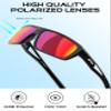 ATTCL Polarized Sunglasses Men Sports: UV Protection Lightweight TR90 Frame Anti-Slip Wrap-Around for Driving Fishing Golf J2021 Black Red view 4
