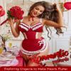 Avidlove Halloween Costume for Women Lace Babydoll Lingerie Strap Chemise V Neck Sleepwear Dark Red X-Large view 2