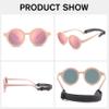 Hycredi Bendable Round Baby Polarized Sunglasses Flexible with Strap for Newborn Infant Toddlers Age 0-24 Month-Light Pink -pink view 4