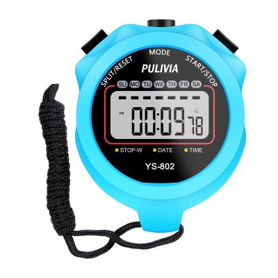 PULIVIA Sports Stopwatch Timer, Single Lap Split Digital Stop Watch for Sports Kids Coaches Swimming Running, Blue