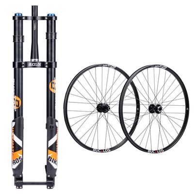 BUCKLOS 29 inch Electric Mountain Bike Air Suspension Inverted Downhill Fork, Thru Axle Boost MTB Wheelset, Front 15 * 110mm Rear 12 * 148mm Disc Brake Mountain Bike Wheel.
