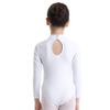 YOOJOO Kids Girls Basic Turtleneck Long Sleeve Leotard Gymnastics Ballet Dancewear for Toddler White 5-6 Years view 3