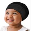 Fittia Baby Bonnet for 0-6 Months, Silky Satin Bonnet for Sleeping, Smooth for No Frizzy Hair, Adjustable for Non-Slip Black view 1