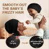 Fittia Baby Bonnet for 0-6 Months, Silky Satin Bonnet for Sleeping, Smooth for No Frizzy Hair, Adjustable for Non-Slip Black view 2