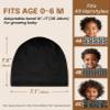Fittia Baby Bonnet for 0-6 Months, Silky Satin Bonnet for Sleeping, Smooth for No Frizzy Hair, Adjustable for Non-Slip Black view 3