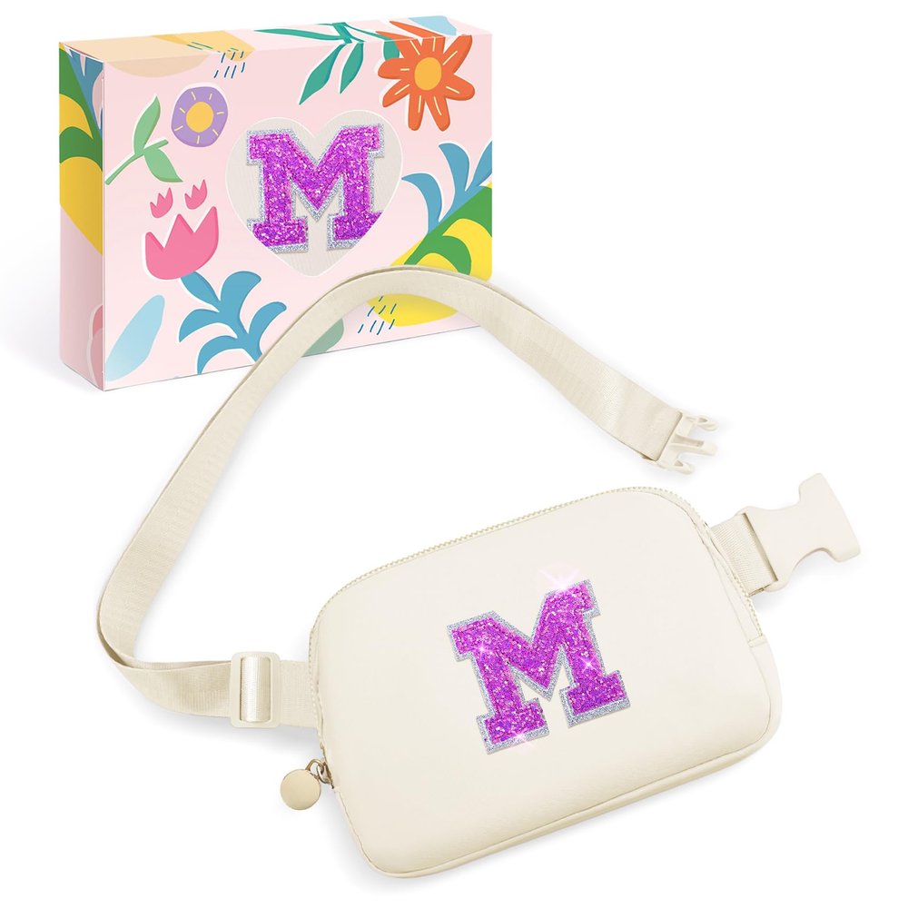COSHAYSOO Girls Purses Fanny Pack Crossbody Belt Bag Birthday Gifts for 6 7 8 9 10 11 12 Year Old Girl, 6-8 8-10 10-12 Kids Graduation Trip Gift Tween Teen Preteen Stuff Ivory M
