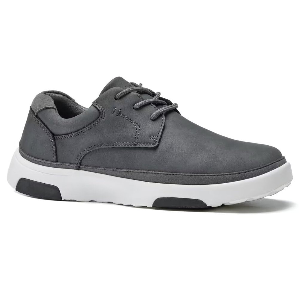 Men's Orthopedic Walking Shoes with Arch Support: Casual Business Oxfords for Plantar Fasciitis, Supportive Lace Up Sneakers for Pain Relief Dark Grey Size 8