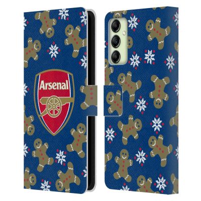 Head Case Designs Officially Licensed Arsenal FC Gingerbread Pattern Christmas Jumper Leather Wallet Case Compatible with Samsung Galaxy A14 5G