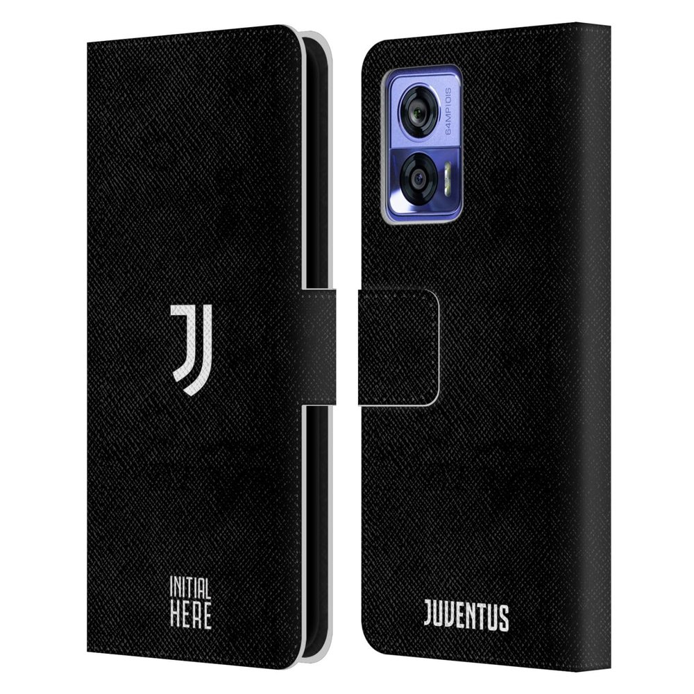 Head Case Designs Officially Licensed Custom Customized Personalized Juventus Football Club Plain Crest Graphics Leather Book Wallet Case Cover Compatible with Motorola Edge 30 Neo 5G