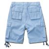 XNMAYA Light Blue Cargo Shorts for Women Knee Length 7 Pockets Elastic Waist Bermuda Long Shorts for Outdoor Casual Hiking 28W(US 6) view 2