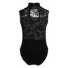 YOOJOO Tank Leotards for Girls Turtle Neck Lace Cutout Ballet Dance Gymnastics Athletic Bodysuit Costume Black 13-14 Years view 2