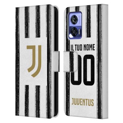 Head Case Designs Officially Licensed Custom Customized Personalized Juventus Football Club Home 2020/21 Race Kit Leather Book Wallet Case Cover Compatible with Motorola Edge 30 Neo 5G
