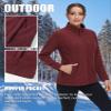 TACVASEN Zip Up Jacket Women Fleece Thermal Light Polar Full Zip Jackets No Hood Fall Coat with Pockets Wine Red XXL view 4