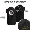 Men's Custom Barber Vest Personalized Barbershop Logo Workwear, Barber Name Jacket, Salon Hairstylist Uniform, Polyester, Zipper, Black view 2