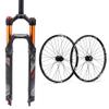 BUCKLOS 26" QR 9 * 100mm MTB Air Suspension Fork Damping Adjust Travel 120mm Manual Lock Bike Forks, Gas Shock XC Bike& Disc Brake 32H, Aluminum Alloy Rim Black Bike Wheel, fit 7-11 Speed Cassette view 1