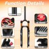BUCKLOS 26" QR 9 * 100mm MTB Air Suspension Fork Damping Adjust Travel 120mm Manual Lock Bike Forks, Gas Shock XC Bike& Disc Brake 32H, Aluminum Alloy Rim Black Bike Wheel, fit 7-11 Speed Cassette view 2