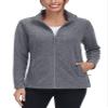 TACVASEN Womens Fleece Jacket Light Weight Soft Warm Zip Up Basic Casual Workout Fashion with Zip Pockets Dark Grey M view 1