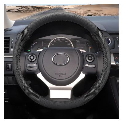 FUERU Car Steering Wheel Cover Set Universal Car Steering Wheel Cover Genuine Leather Breathable Sweat-Absorbing Car Interior (Color : 8#)