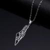 Huangshanshan Stainless Steel Israel Palestine Map Pendant Necklace Country Geography Chain for Women Jewelry (J) view 2