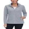 TACVASEN Fleece Jacket Women Lightweight Full Zip Casual Warm Winter Athletic Jackets with Zipper Pockets Light Grey S view 1