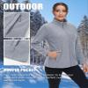 TACVASEN Fleece Jacket Women Lightweight Full Zip Casual Warm Winter Athletic Jackets with Zipper Pockets Light Grey S view 4