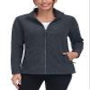 TACVASEN Warm Jacket for Women Sherpa Fleece Lined Jacket No Hood Soft Zip Up Casual Outerwear for Winter Black L view 1