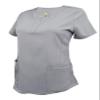 ACTIVE UNIFORMS Women's Scrub Set Stretch and Ultra Soft Y-Neck Medical Scrub Top and Pants (Grey, Medium) view 4