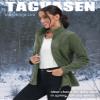 TACVASEN Zip Up Jacket Women Fleece Thermal Light Polar Full Zip Jackets No Hood Fall Coat with Pockets Army Green XXL view 2